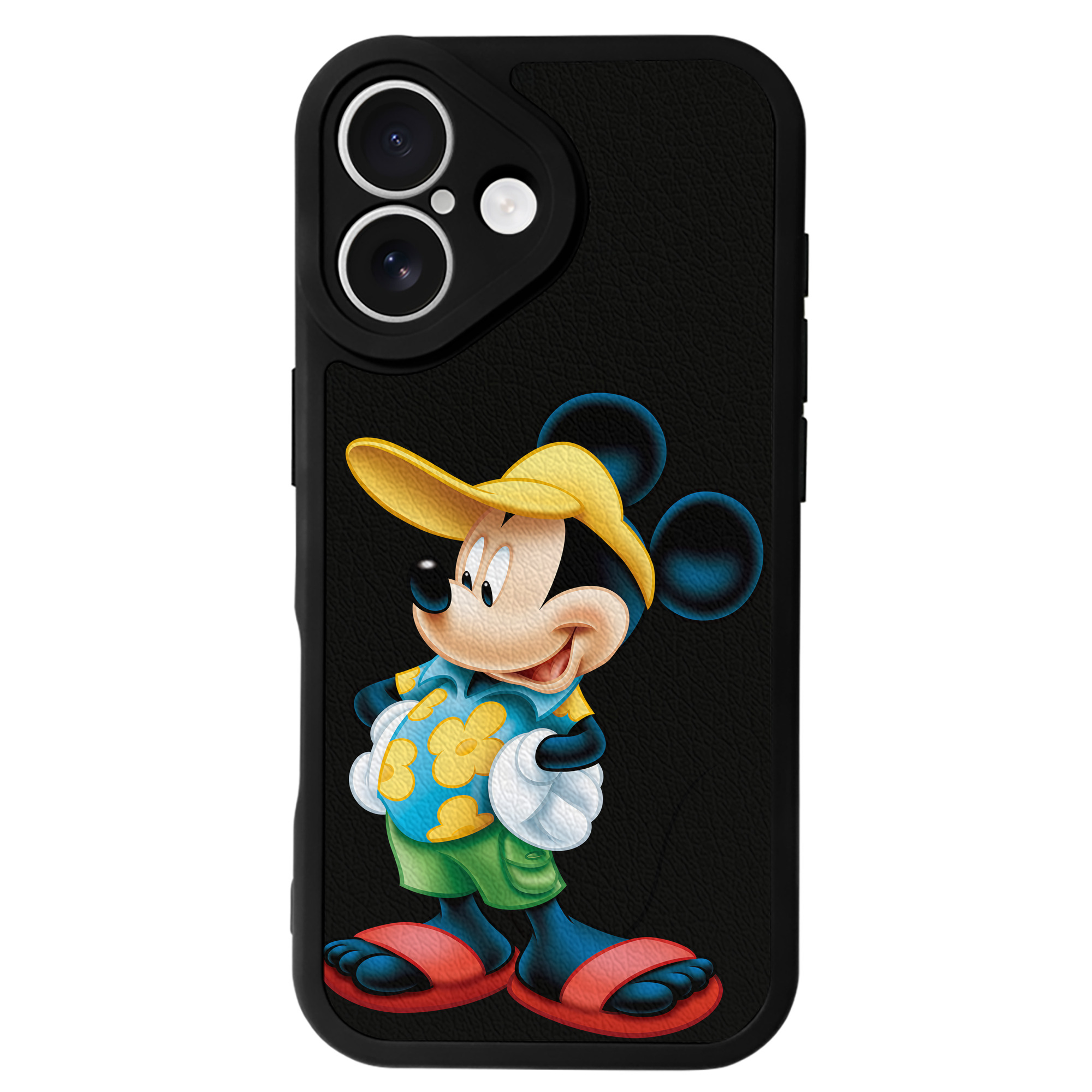 （画像用） ミッキーマウス Mickey Mouse 【iPhone 16シリーズ対応】シリコンスマホケース（レザー調） 材質：シリコン